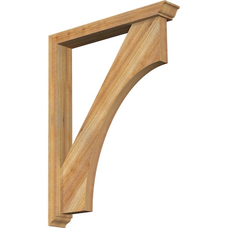 Westlake Traditional Rough Sawn Bracket w/ Offset Brace, Western Red Cedar, 4"W x 26"D x 34"H